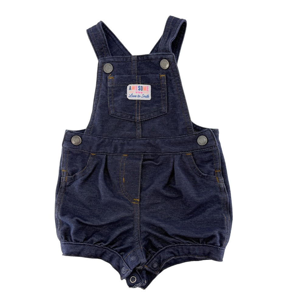 Carters Baby Romper Denim‎ Overalls Jumpsuit Outfit, 6 months Awesome Love